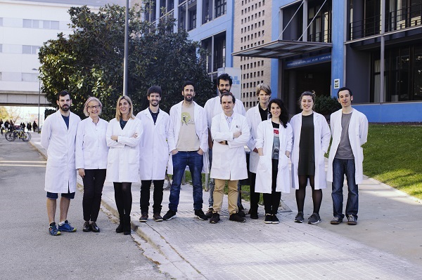 Jaume Taura with colleagues during his PhD at the University of Barcelona