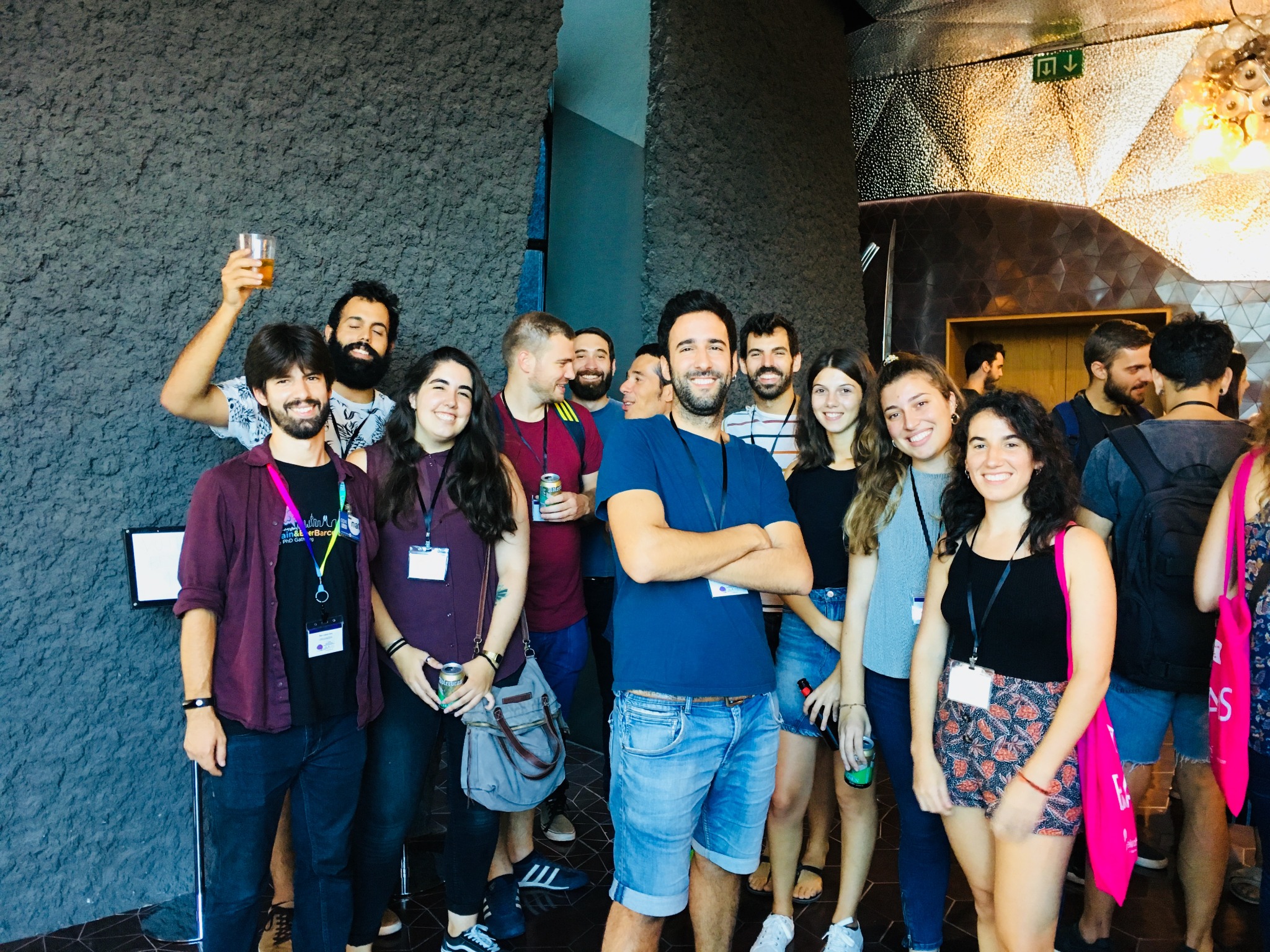 Jaume Taura with colleagues at a neuroscience meeting